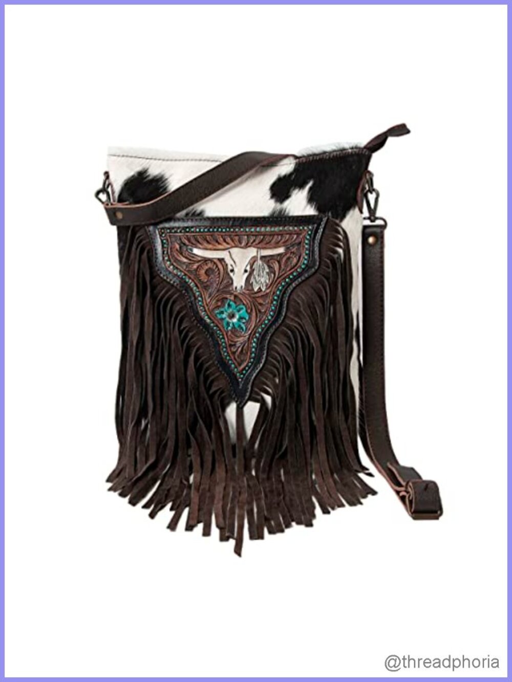 Genuine Cowhide Leather Crossbody Bag with Adjustable Strap